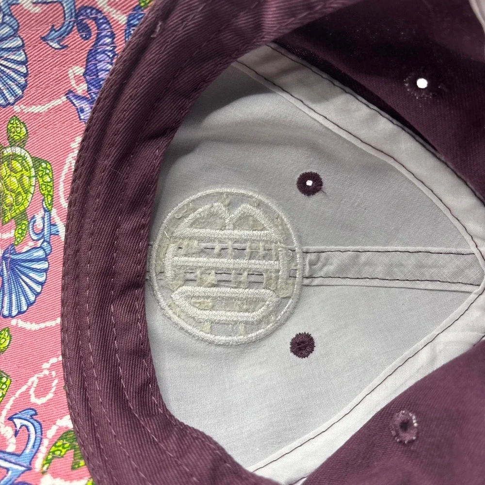 Baseball Cap Saltwater Carolinas OS Maroon Cotton OIB Ocean Isle Beach NC
